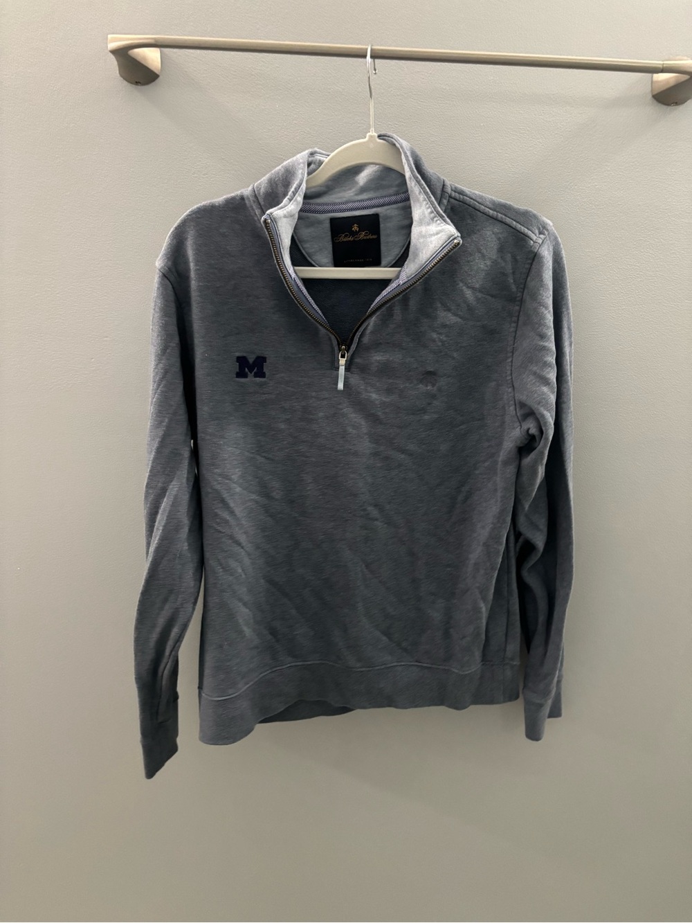 Brooks Brothers University of Michigan Quarter Zip Sweater
